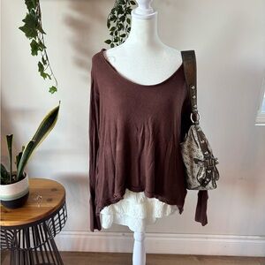 We The Free Chocolate Long Sleeve Top